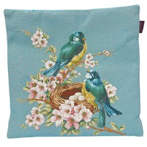 LORRAINE Maison de Provence Bluebirds Tapestry Pillow Cover